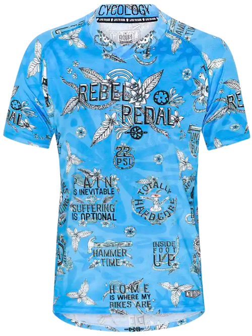 Rebel Pedal Blue Short Sleeve Men s Mountain Bike Jersey Cycology AUS Cycology Singapore