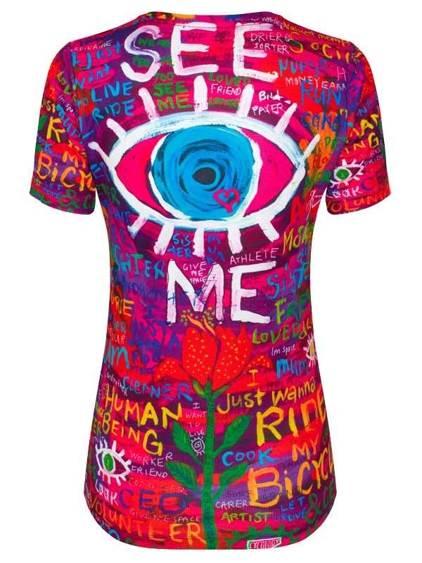 See Me Womens Pink Technical Cycling T Shirt | Cycology Clothing