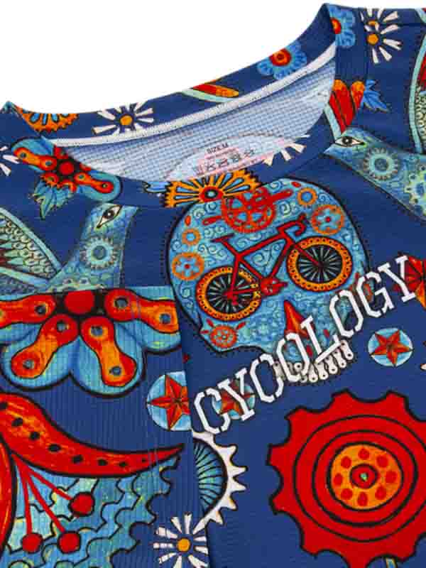 Tijuana Men's Navy Technical T shirt on neck | Cycology AUS