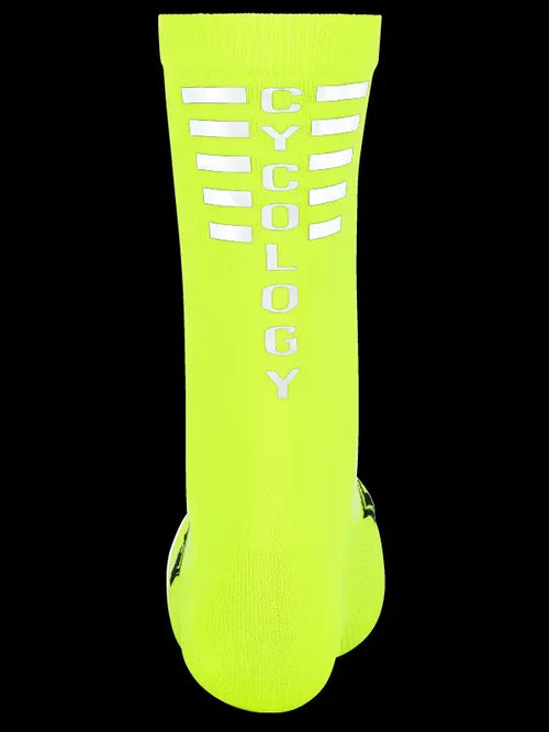 Cycology Reflective Logo Cycling Socks Lime