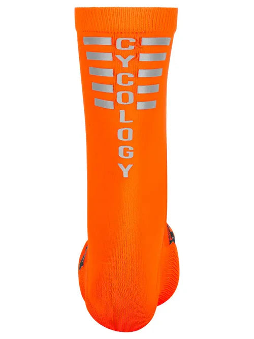 Cycology Reflective Logo Cycling Socks Orange