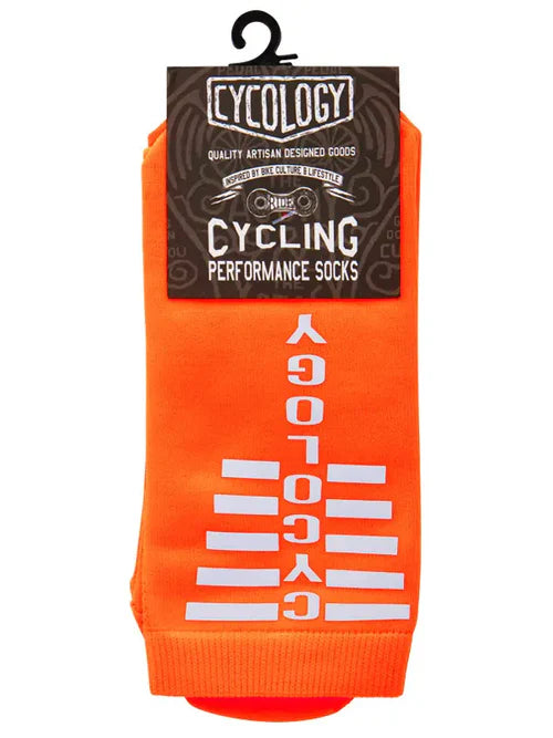 Cycology Reflective Logo Cycling Socks Orange