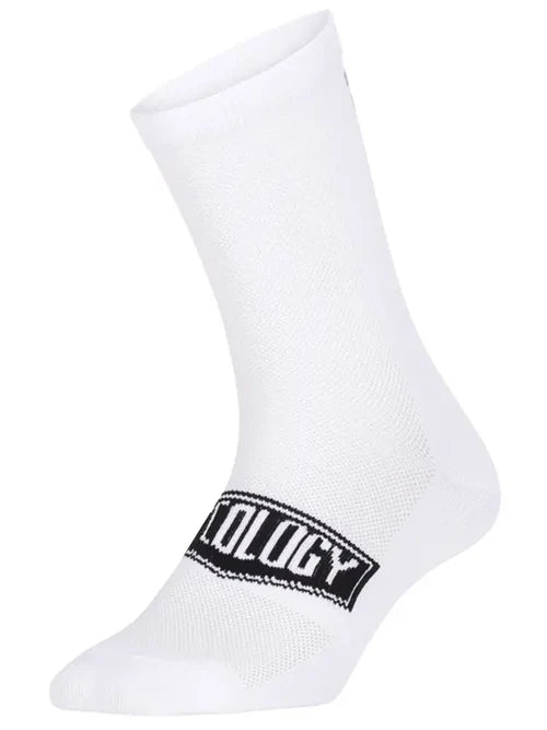 Cycology Reflective Logo Cycling Socks White