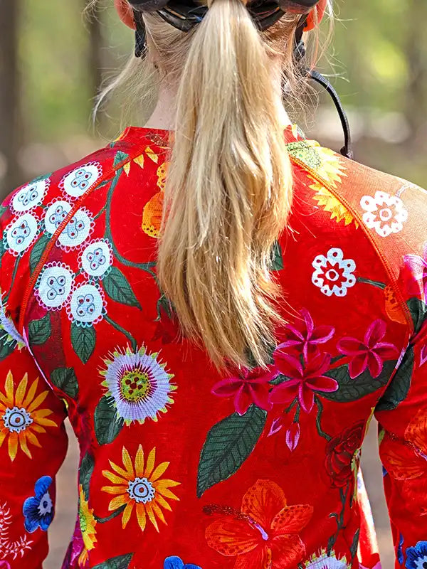 Aloha Red Women's Long Sleeve Mountain Bike Jersey | Cycology AUS