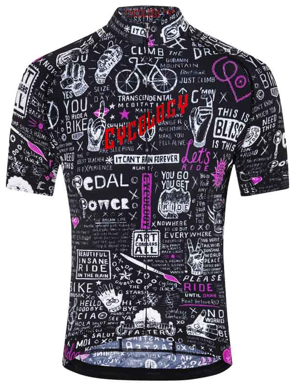 Bike Graffiti Men's Black Cycling Jersey | Cycology AUS