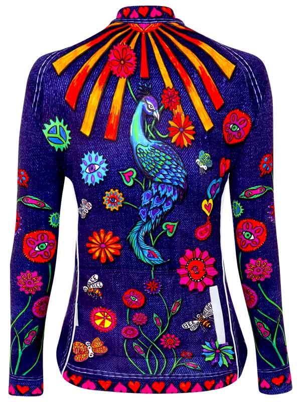 Boho Womens Blue Long Sleeve Cycling Jersey | Cycology AUS