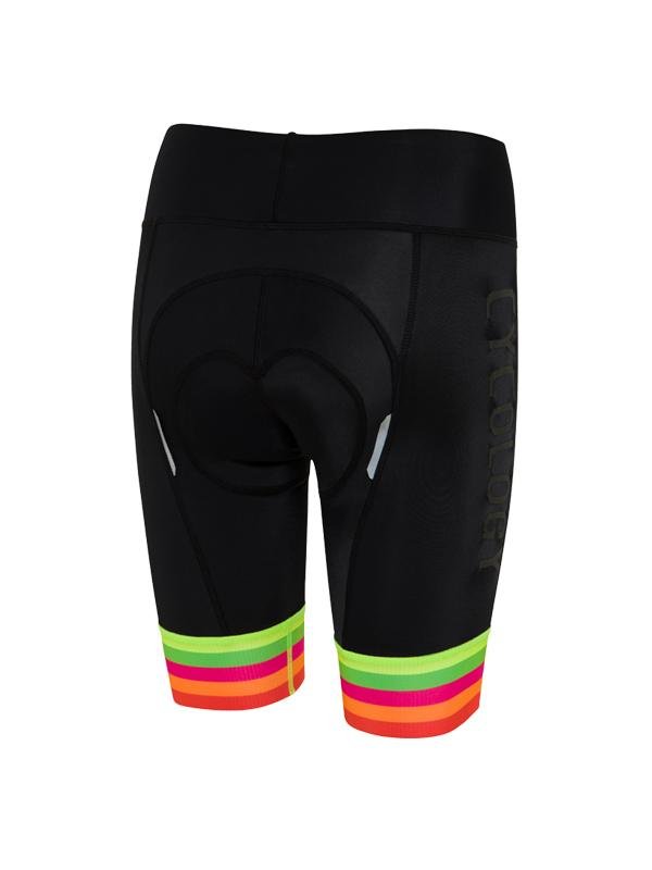 Cycology Womens Logo Black Multi Cycling Shorts | Cycology AUS