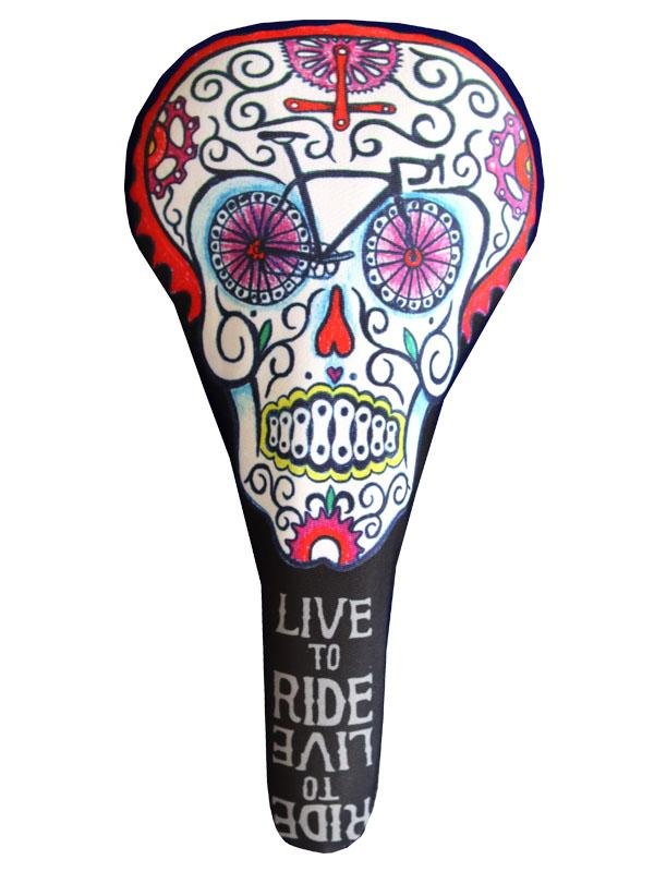 Day of the Living Black Bike Saddle Cover | Cycology AUS