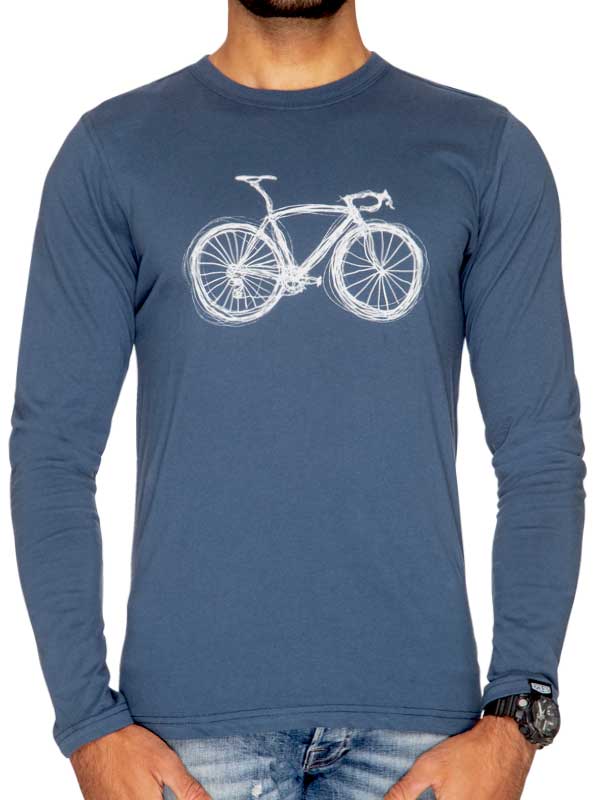 Just Bike Blue Long Sleeve Tshirt | Cycology AUS