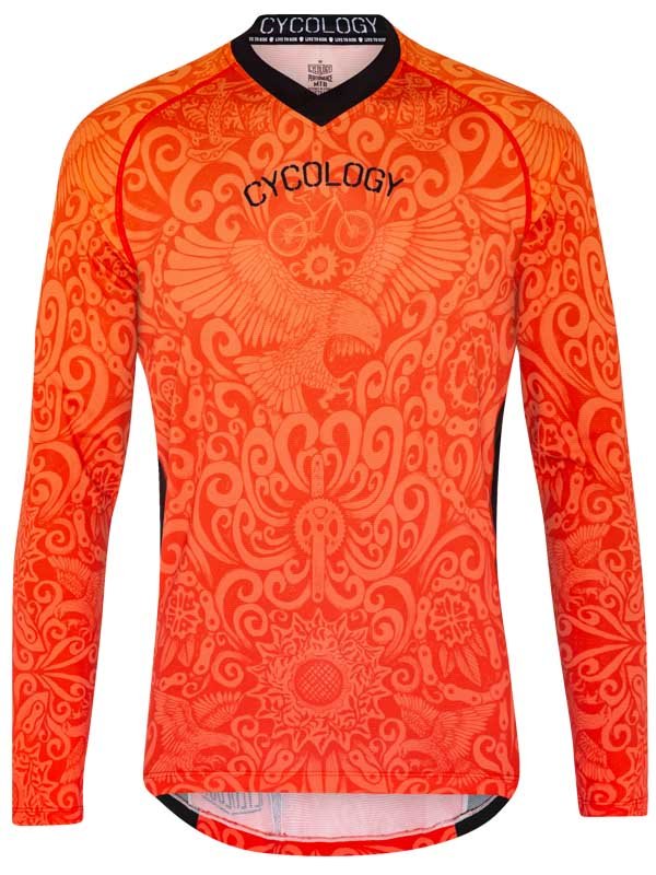 Life on Bars Long Sleeve Orange Mountain Bike Jersey | Cycology AUS