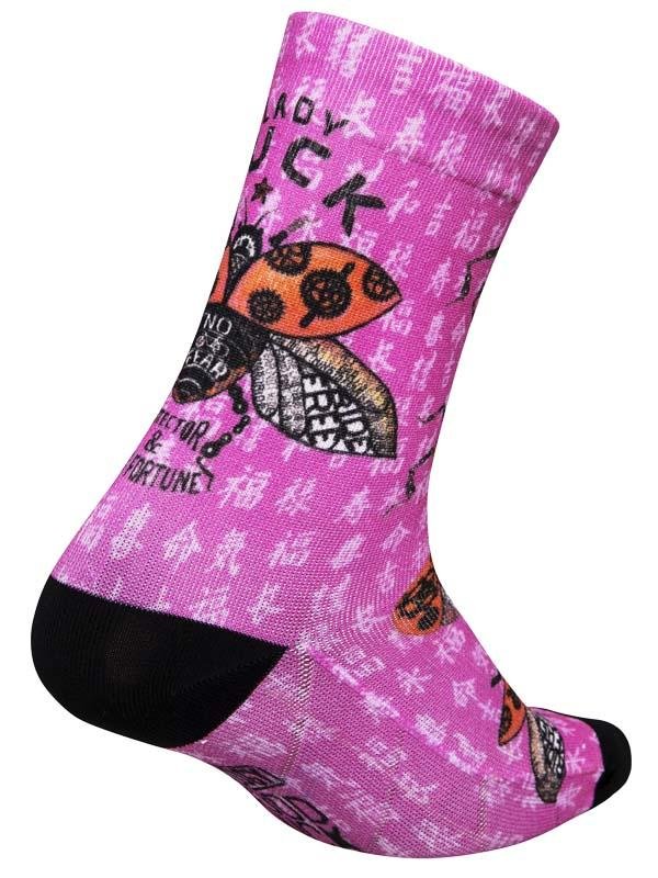 Ladybug Pink Cycling Socks | Cycology Clothing AUS