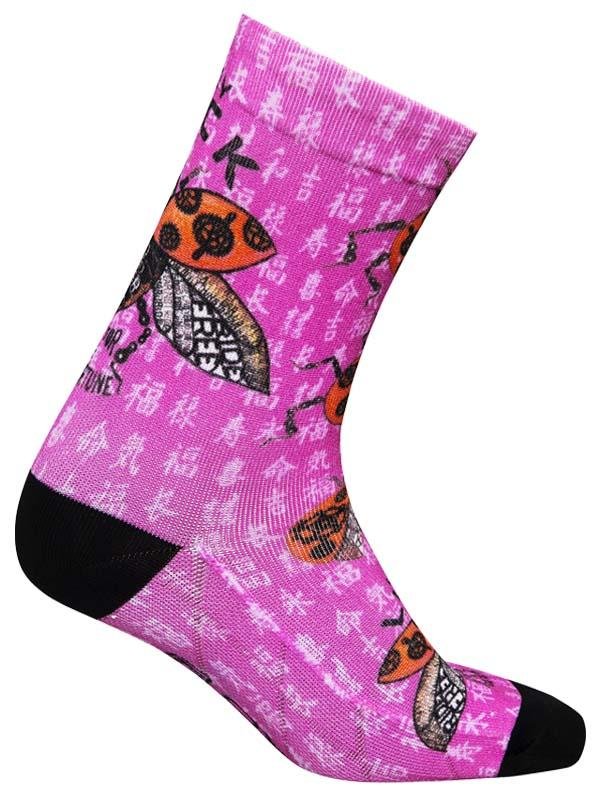 Ladybug Pink Cycling Socks | Cycology Clothing AUS