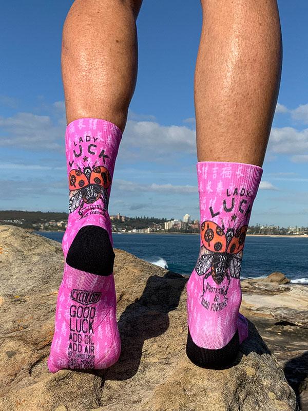 Ladybug Cycling Socks