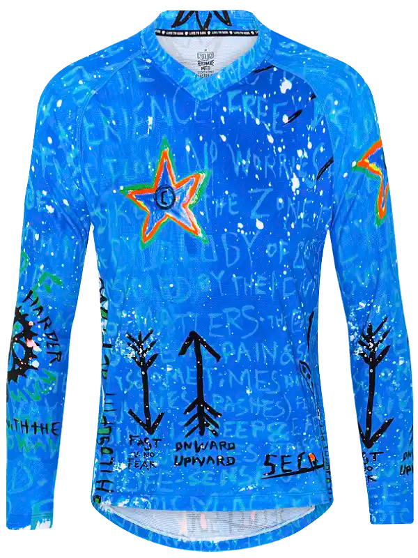 No Bull Men's Long Sleeve Blue Mountain Bike Jersey | Cycology AUS