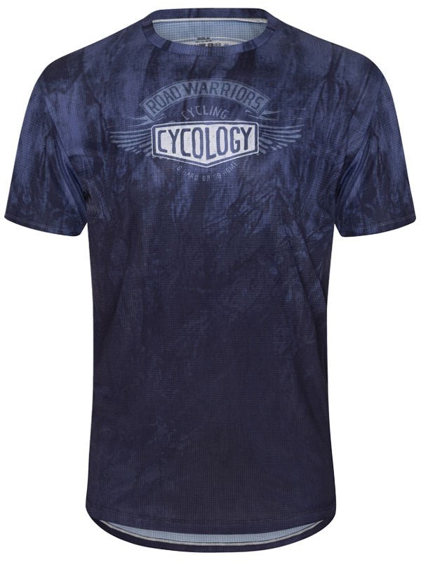 Road Warriors Men's Blue Technical T shirt | Cycology AUS