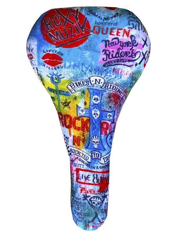 Rock n Roll Blue Bike Saddle Cover | Cycology AUS