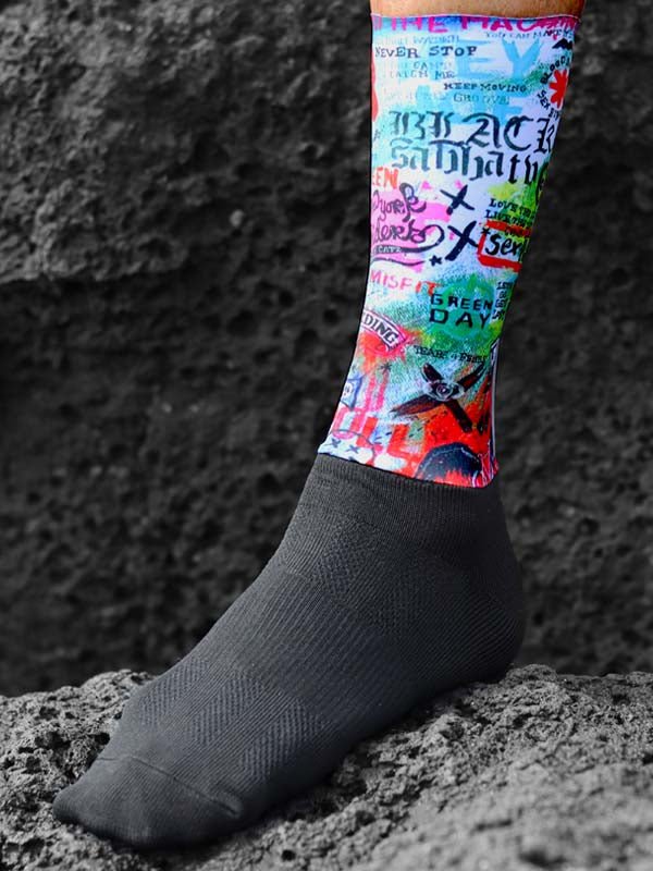 Rock N Roll Blue Aero Cycling Socks | Cycology AUS