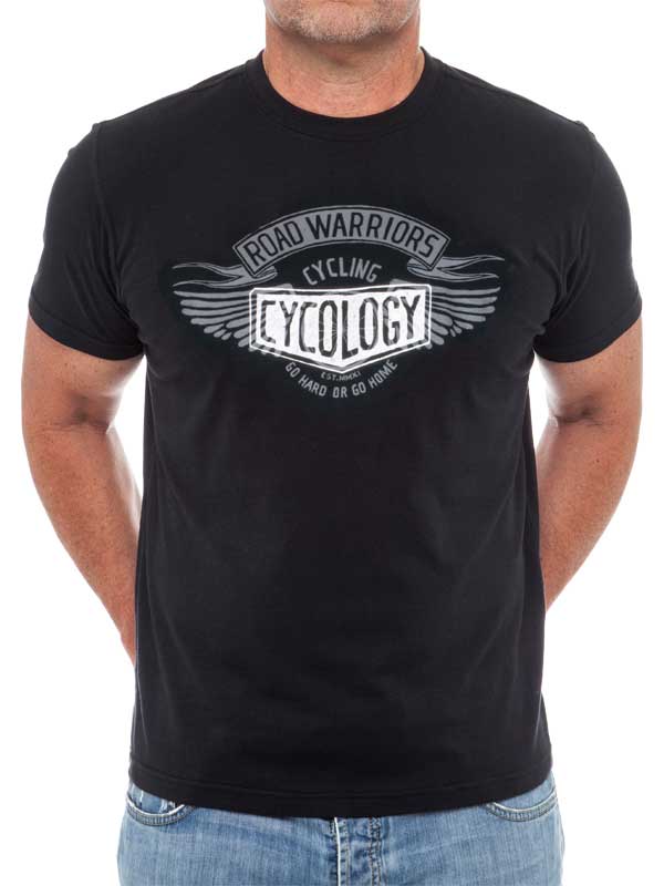 Road Warriors Mens Black Cycling T-Shirt | Cycology AUS