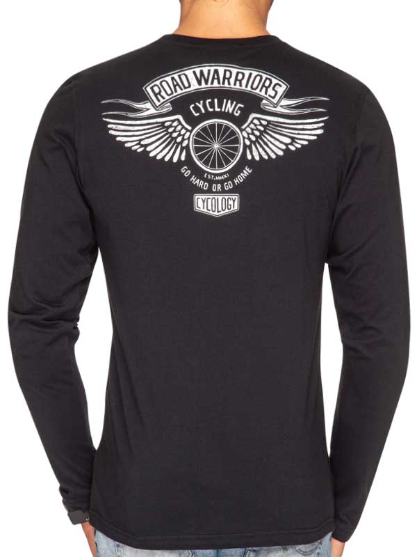 Road Warriors Mens Black Long Sleeve Tshirt | Cycology AUS