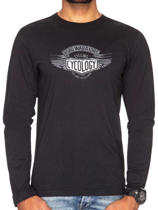 Road Warriors Mens Black Long Sleeve Tshirt | Cycology AUS