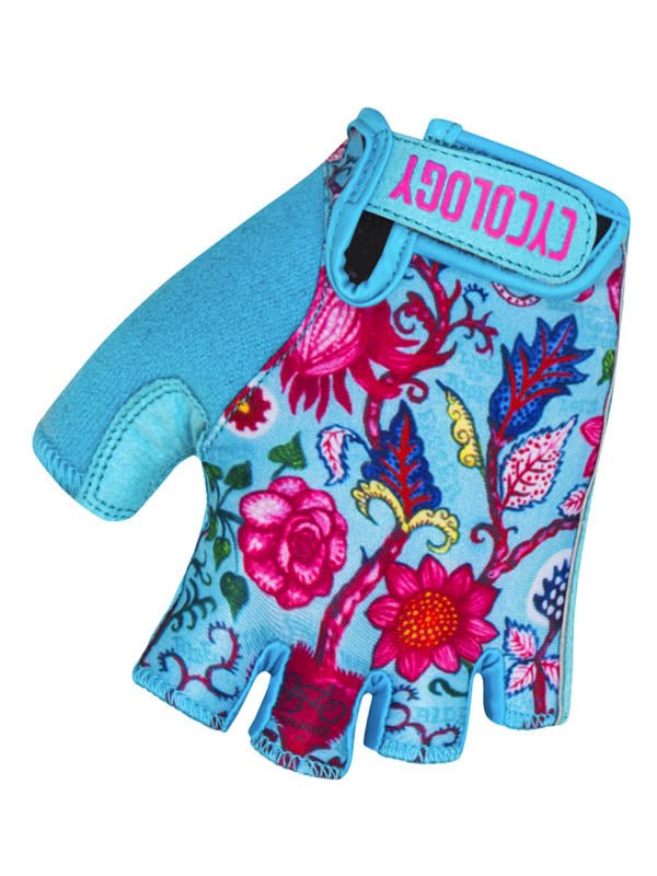 Secret Garden Blue Cycling Gloves | Cycology AUS