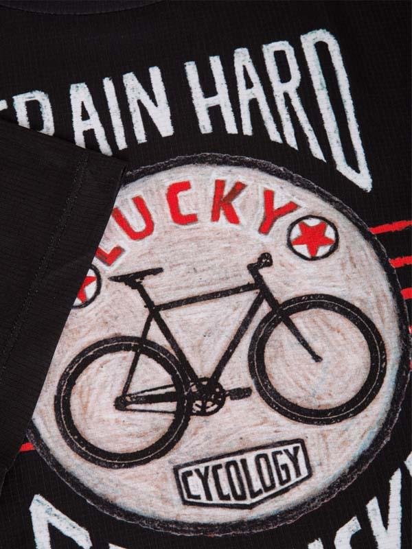 Train Hard Get Lucky Mens Black Technical T shirt | Cycology Clothing