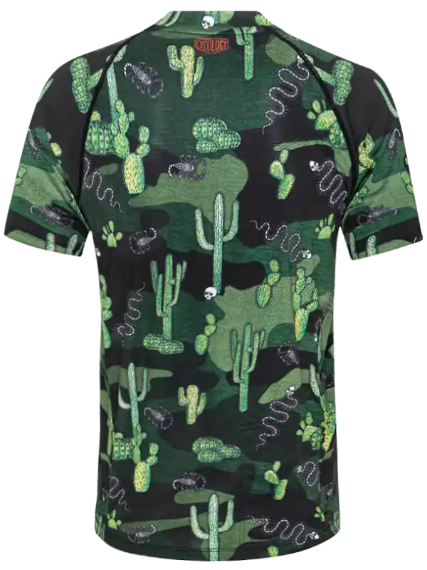 Totally Cactus Short Sleeve Green Camo MTB Jersey | Cycology AUS