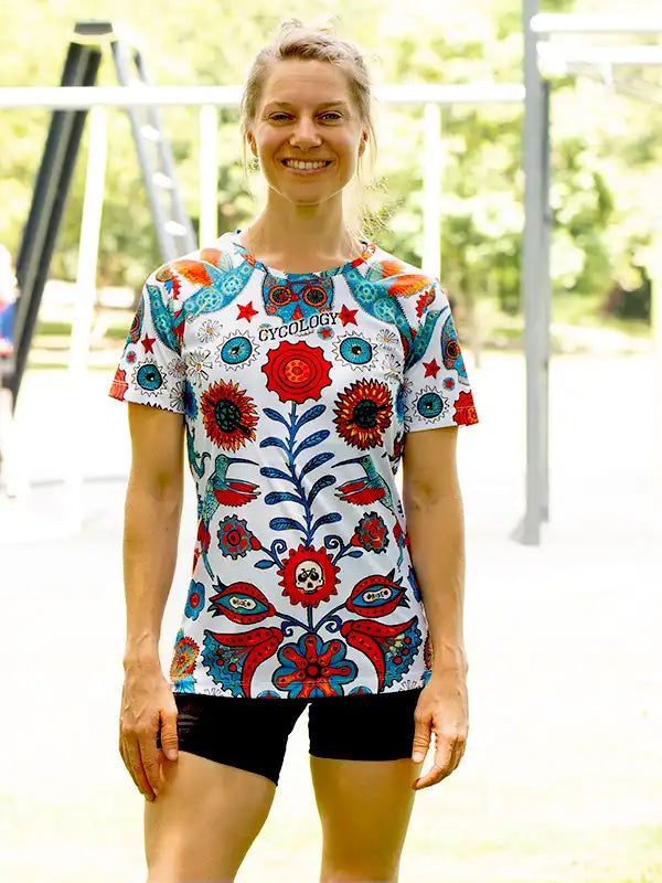 Tijuana Women's White Technical T shirt on model | Cycology AUS