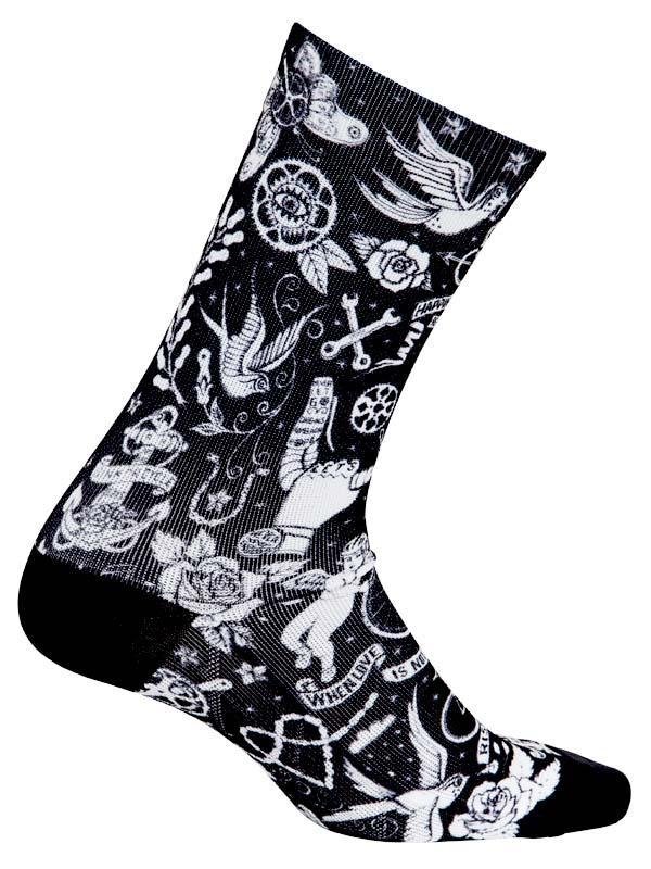 Velo Tattoo Black Cycling Socks| Cycology Clothing