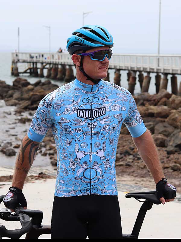 Velo Tattoo Men's Jersey Blue