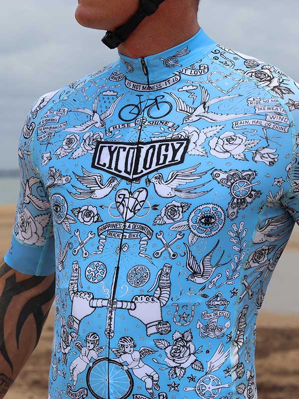 Velo Tattoo Men's Jersey Blue