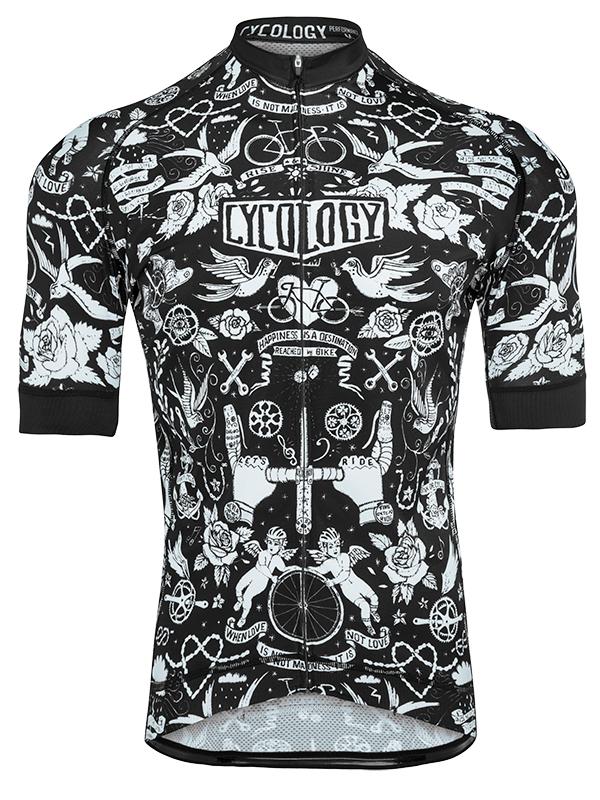 Velo Tattoo Mens Black Cycling Jersey | Cycology AUS