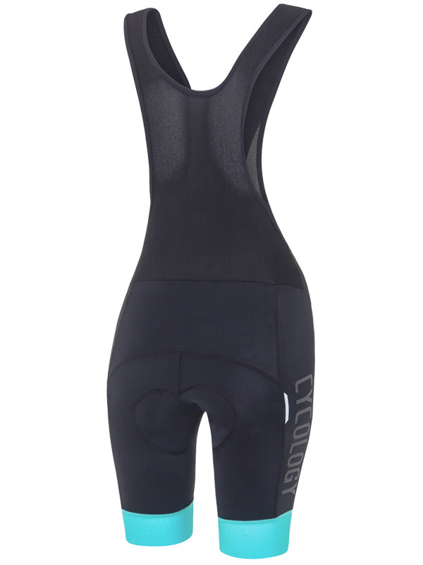 Cycology Womens Logo Black Aqua Cycling Bib Shorts | Cycology AUS