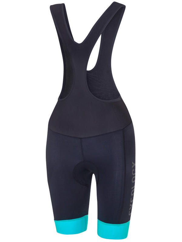 Cycology Womens Logo Black Aqua Cycling Bib Shorts | Cycology AUS